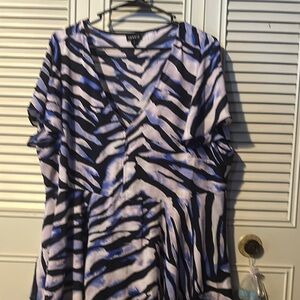 Torrid Blue and Black Zebra Print Blouse